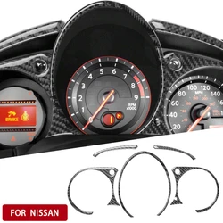 5Pcs For Nissan 370Z Carbon Fiber Dashboard Instrument Cluster Panel Cover Trim Stickers Car Accessories Interiors