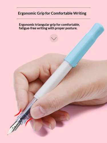 Imagen 2 del producto Pluma estilográfica PILOT Kakuno Smile, transparente, para estudiantes, caligrafía y escritura diaria, punta F/EF/M para un inicio perfecto