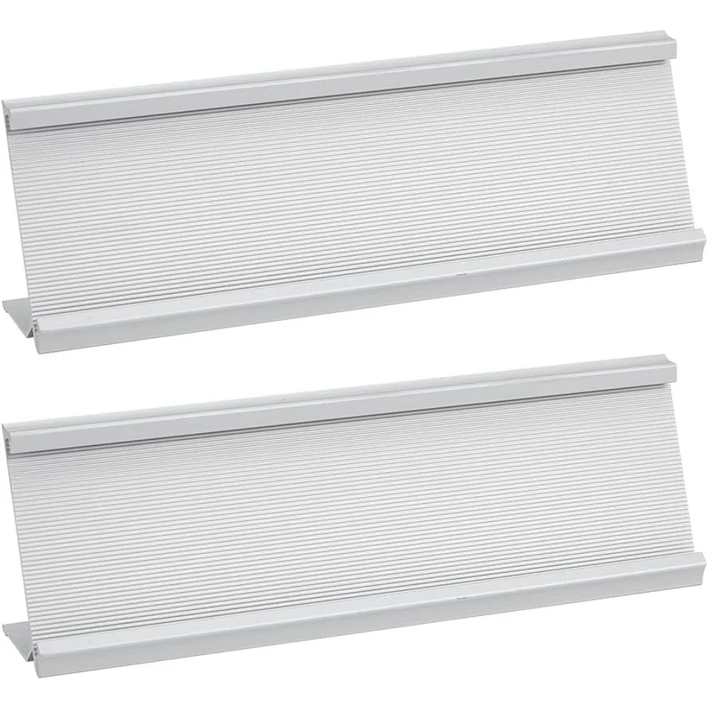 2Pcs 7 x 2 inch Aluminum Desk Name Plate Holder Office Business Sign Holder Aluminum Tag Name Plates for Desks Offices Guest