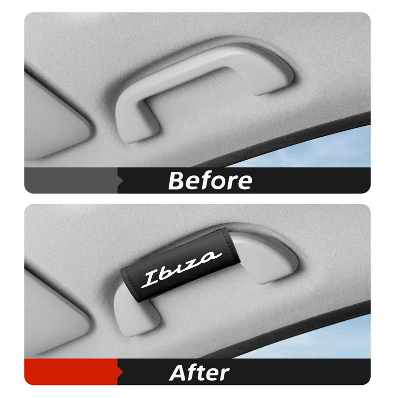 1pcs Car Door Handle Protective Cover Roof Handle Anti-slip Cover For SEAT Ibiza 2004 2006 2010 2011 2012 2013 2016 2018 2022