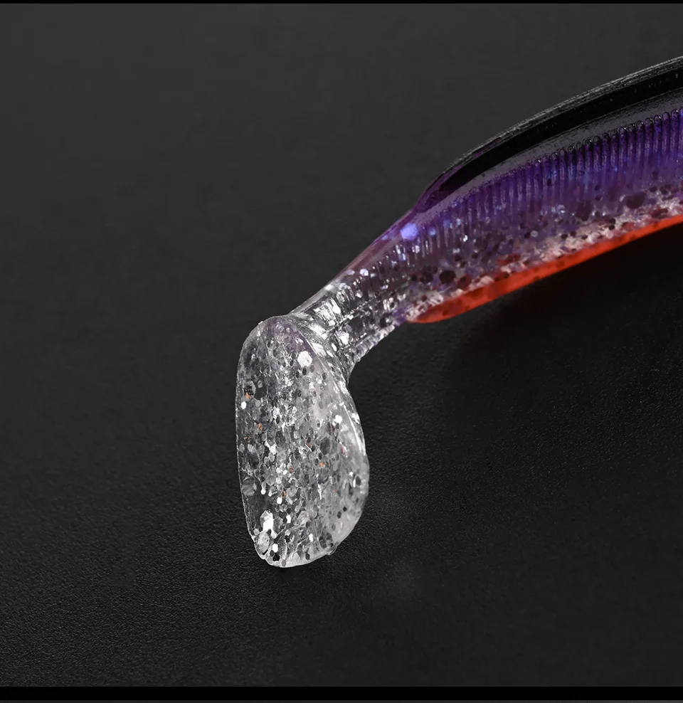 BLUX Mini Happy Sandeel Angelköder-Set 8cm Weicher Paddle-Tail Jigkopf Künstlicher Köder Salzwasser Süßwasser Bass-Angelzubehör – Detail 7
