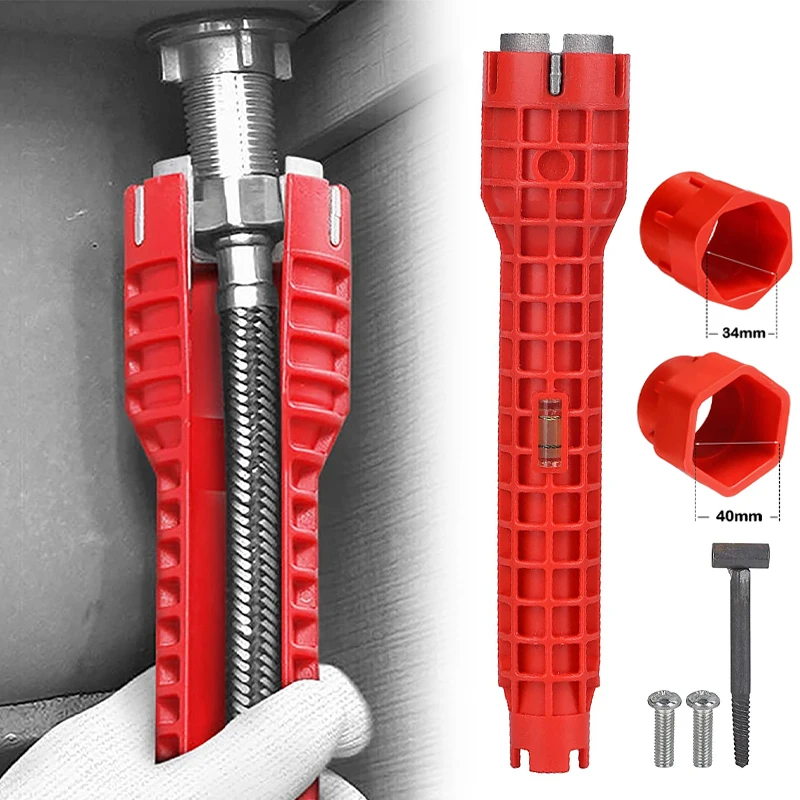 Multifuncional Anti-slip Plumber Key Ferramenta de Encanamento Flume Sink Wrench Tools Tubo de Encanamento Conjuntos de Ferramentas de Banheiro