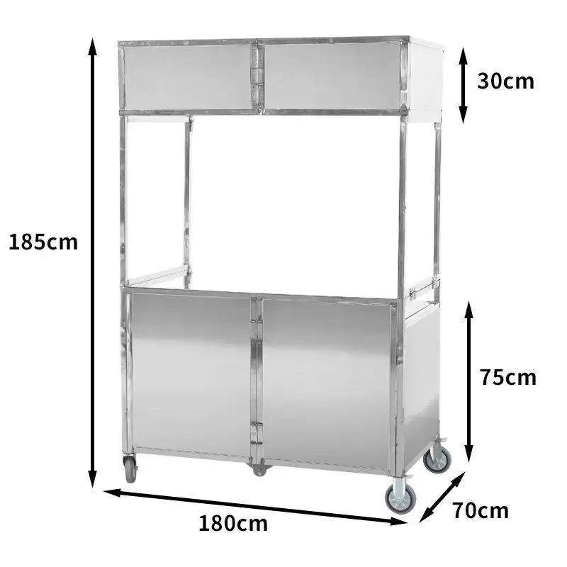 custom.New Practical Roadside Cart Snack Steel Stainless Steel Convenient Multi-Functional