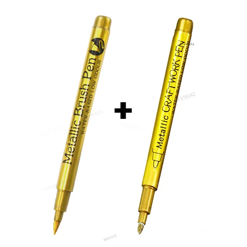 1/3Pcs Pinsel Metallic Marker Stifte Gold Silber Kupfer Permanent Kunst Farbe Marker Stift für Handwerk Scrapbooking stoff Kunst Liefert