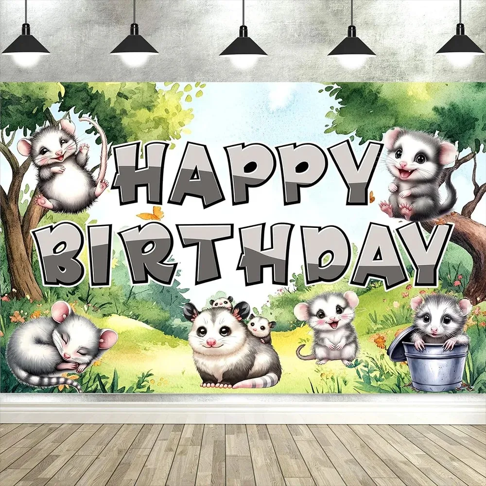 

Jungle Cartoon Animal Themed Birthday Banner Photography Backdrop, Children Birthday Party, Home Decoration Photography Backdrop