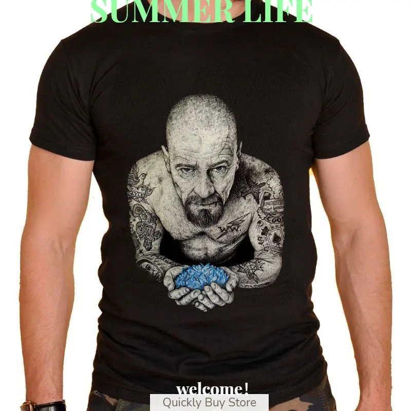 Men\'s T-shirts Leisure Mike Ehrmantraut Breaking Walter Novelty Breaking Bad Men\'s Short Sleeve T-shirt Heisenberg TV Show Y2k