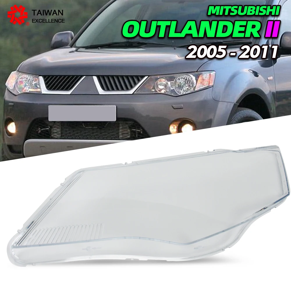 

For Mitsubishi Outlander 2005-2011 Headlight glass Cover Transparent Lampshade Lamp Shade Plexiglass Replace Original Lens