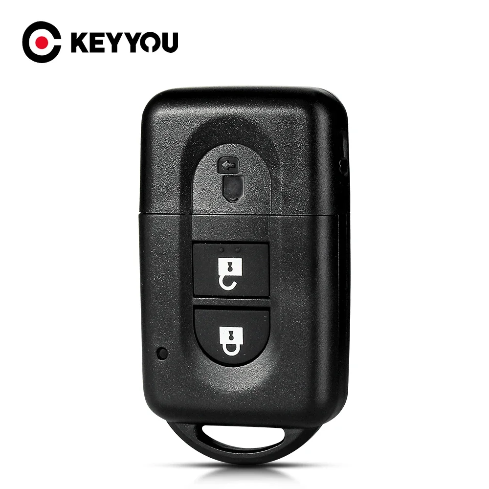 KEYYOU New 2 Buttons Remote Car key Shell for Nissan Micra Xtrail Qashqai Juke Duke Uncut Blade Auto Key Fob Case