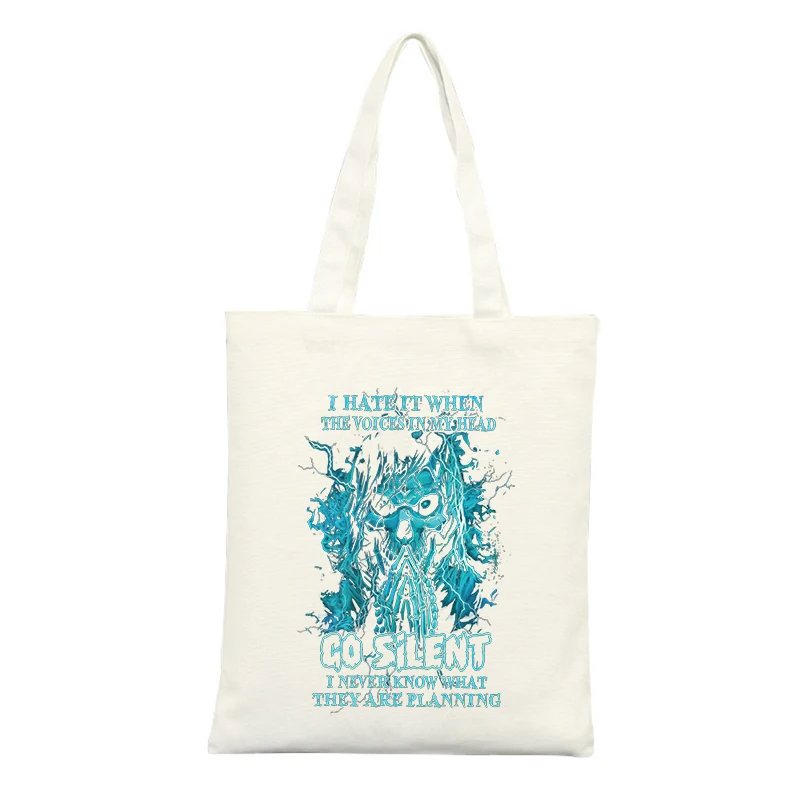 Fantasy Creature Graphic Canvas Tote Bag with Typography Print, Ideal for Casual Daily Use and Weekend Outings
