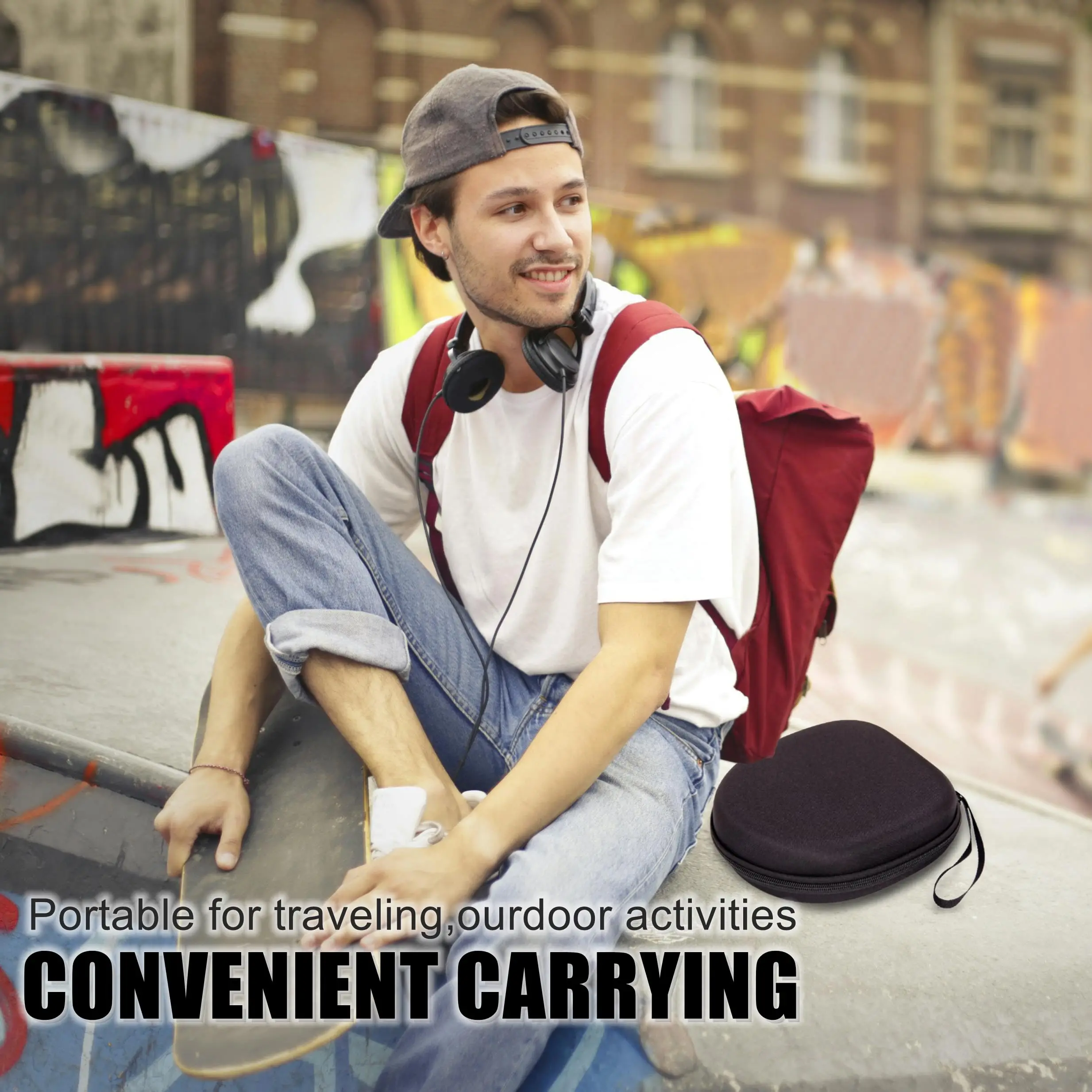 حقيبة تخزين سماعات الرأس اللاسلكية العالمية متوافقة مع حافظة سماعة الرأس المحمولة JBL Tune 520BT 510BT لسوني/أنكر/بوس