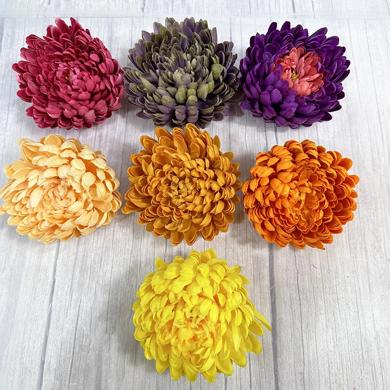 

10Pcs Artificial Chrysanthemum Head Silk Flowers Diy Wedding Decor Accessories Birthday Party Gift Box Decor Home Floral Layout
