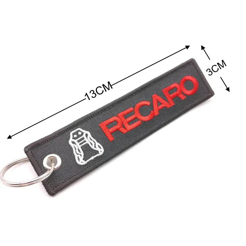 Car Styling JDM RECARO Racing Keyring Embroidery Keychain Luggage Tag Backpack Lanyard Nylon Key Chain Auto Key Ring Accessories image 6