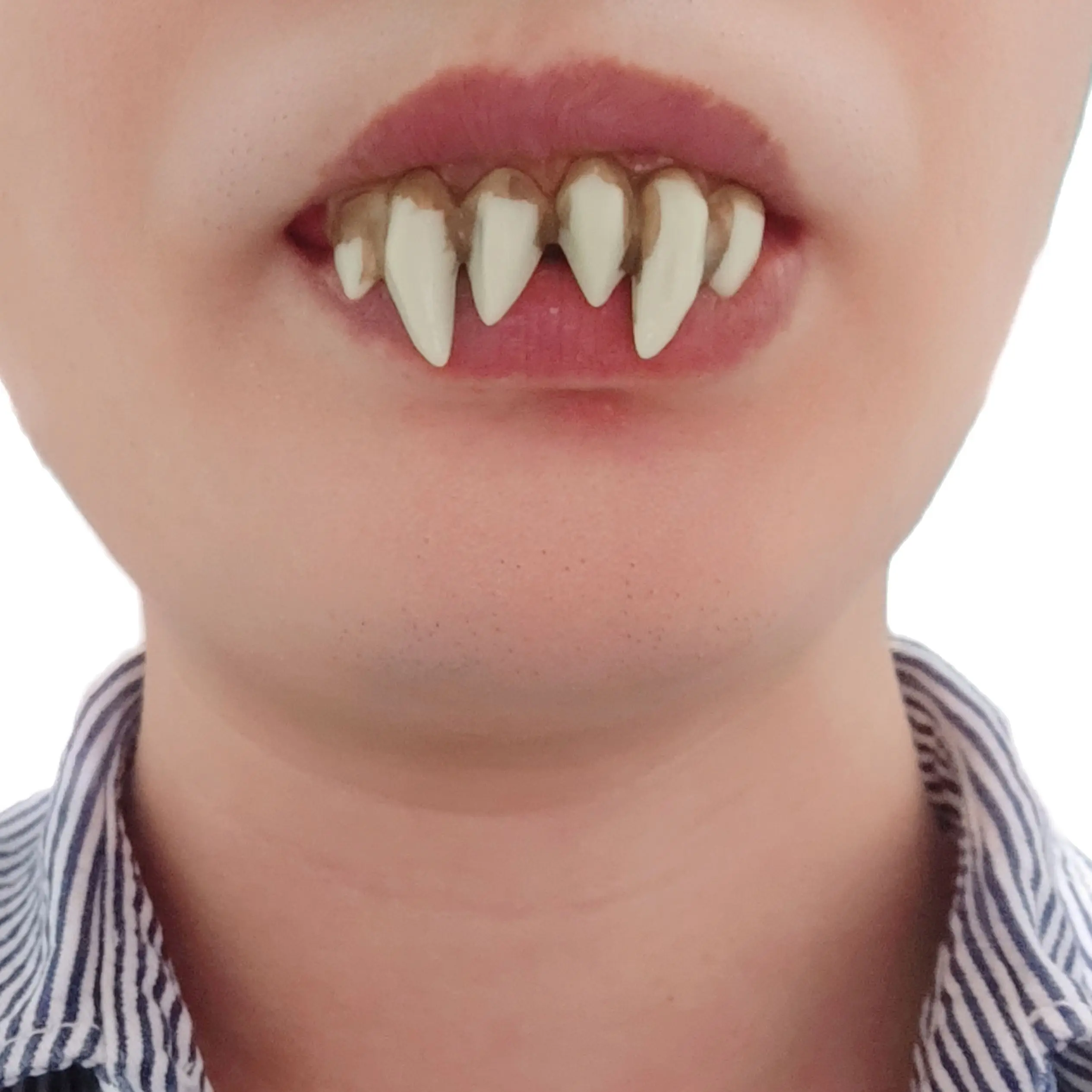 Dientes falsos para hombre lobo, accesorios divertidos, Cosplay, fiesta de Halloween, disfraz de terror aterrador, movimiento de terror