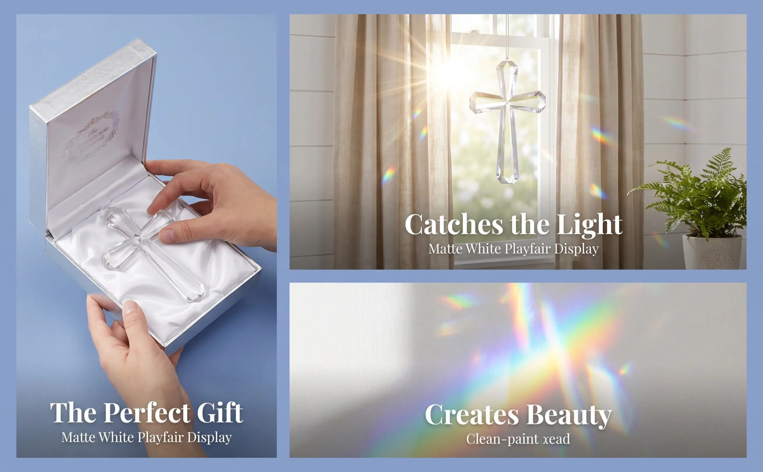 Small Cross Christmas Ornament Unique Hanging Decor for Home Bedroom Living Room Dining Table Wall Holiday Decoration