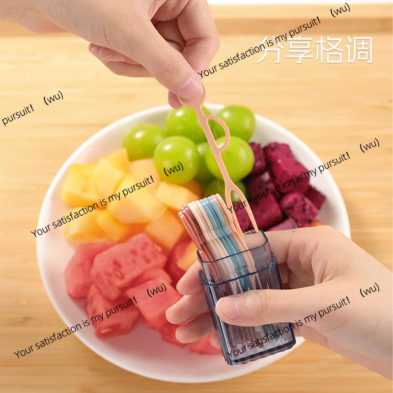 Household multi-color disposable fruit fork set is not easy for mother and baby high-value salad fork cake fork travel dessert