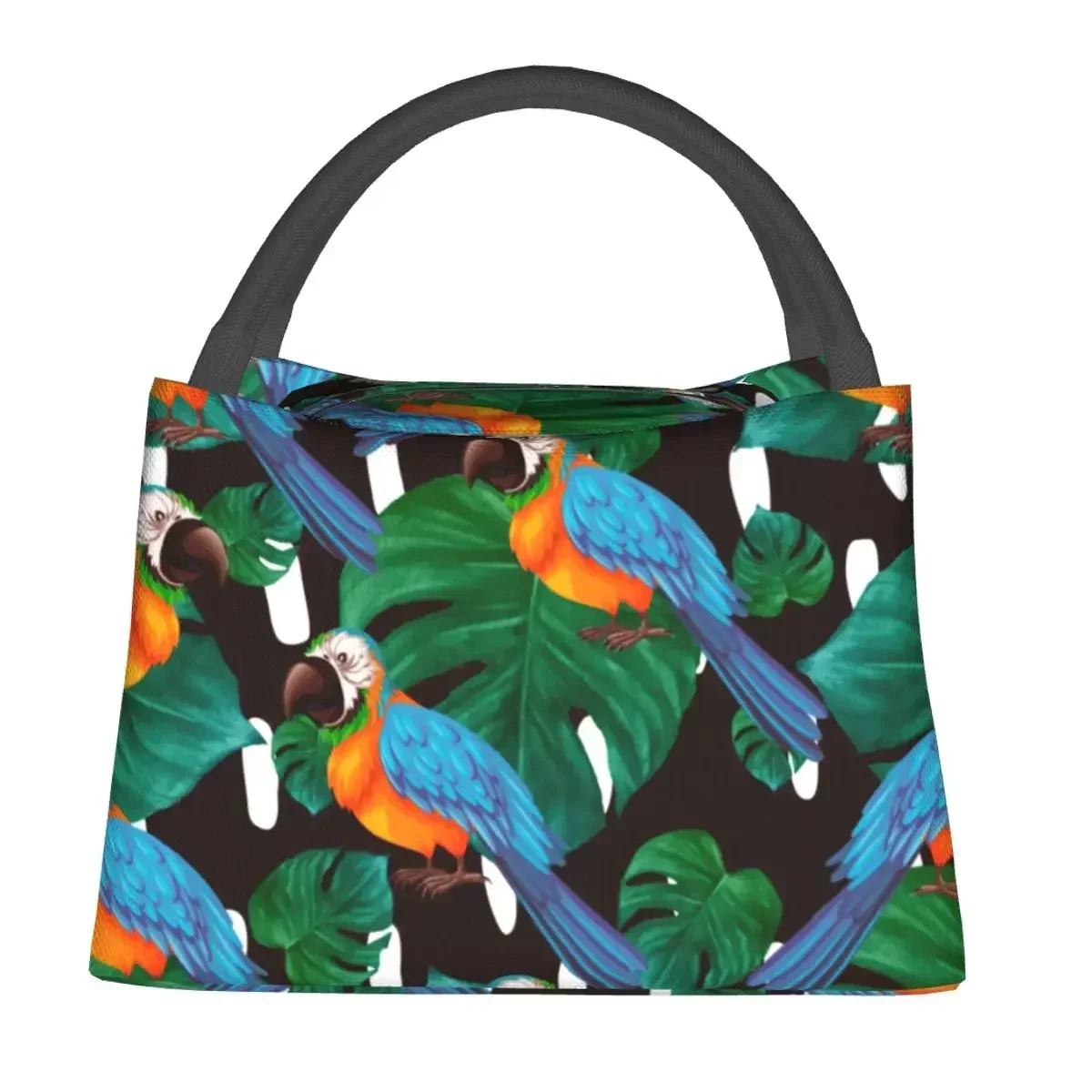 

Tropical Birds Lunch Bag Palm Leaves Print Fashion Lunch Box Travel Portable Thermal Lunch Bags Child Oxford Cooler Bag