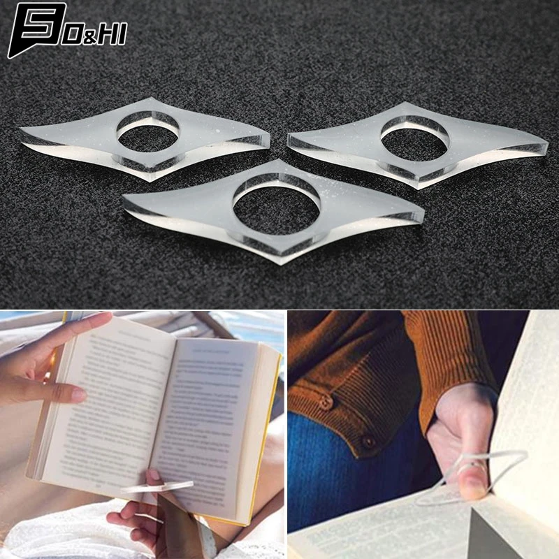 1PC Multi-function Acrylic Thumb Book Support Book Page Holder Bookmark School