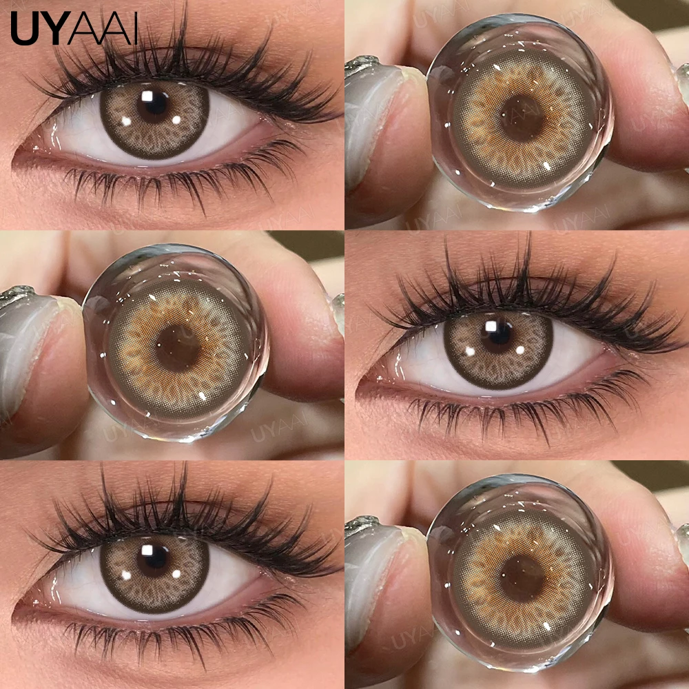 UYAAI 1 Pair Color Contact Lenses for Eyes Graduated Blue Fashion Optical Lenses Green Pupils Gray Natural Eye Contacts