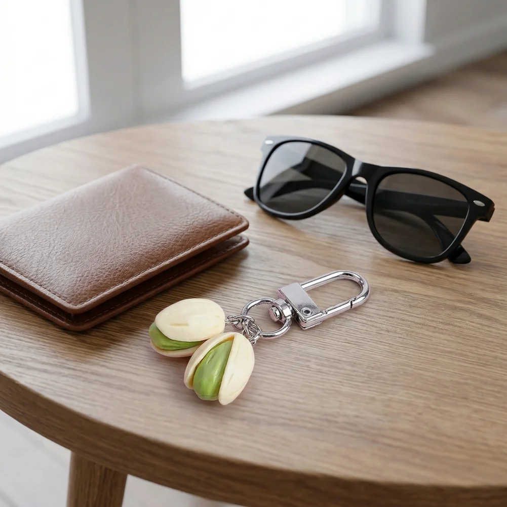 Nut Keychain Nut-shaped Resin Keychain Pendant Compact Portable Keyring Accessory for Handbag Car Everyday Use Gift Nut Shaped