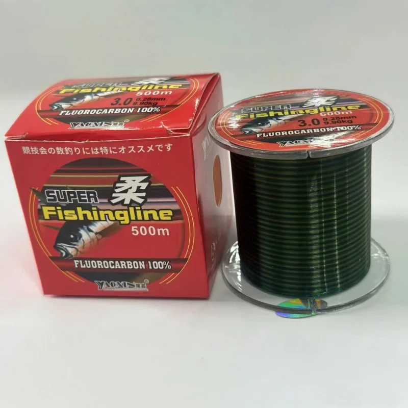 Línea fluorocarbono monofilamento líder pesca carpa – 500m resistencia - imagen 3