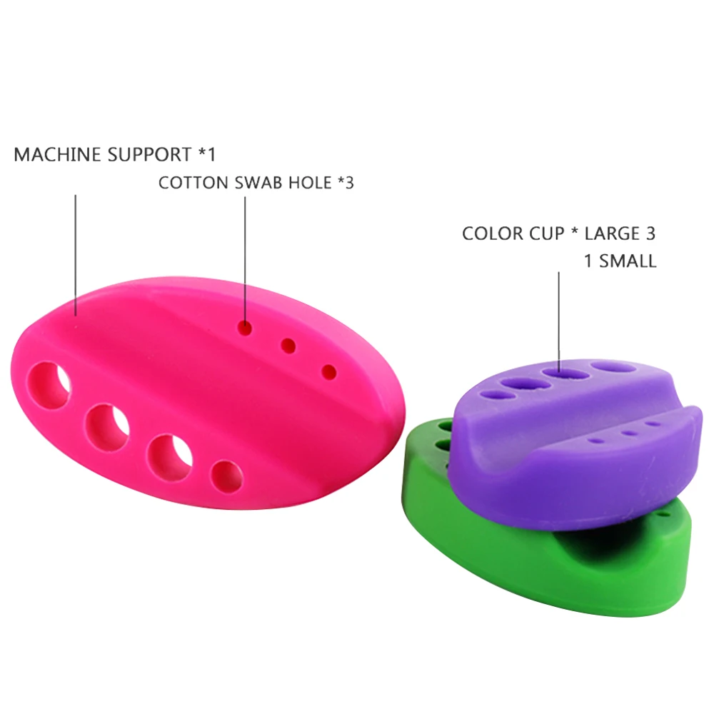 Support sur pied ovale en Silicone pour Machine à tatouer, tasse d'encres, tasse de pigments, support de stylo de maquillage Permanent, accessoires et fournitures