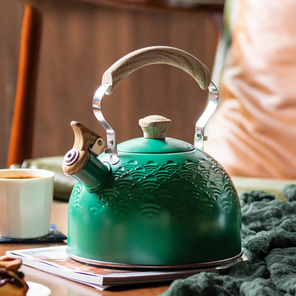 

Whistling Stainless Steel Water Kettle Boiled Water Pot Household Heating Kettle with Comfortable Handle Practical Metal