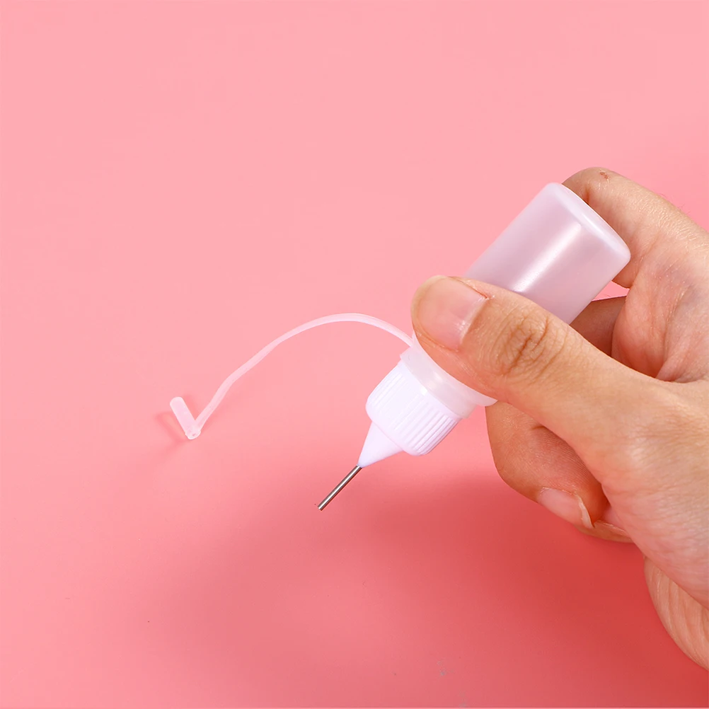 

20pcs 1 Set 10Ml Needle Tip Glue Applicator Bottle Diy Quilling Precision Tool Plastic Body Metal Tip 30Ml Leakproof Cap