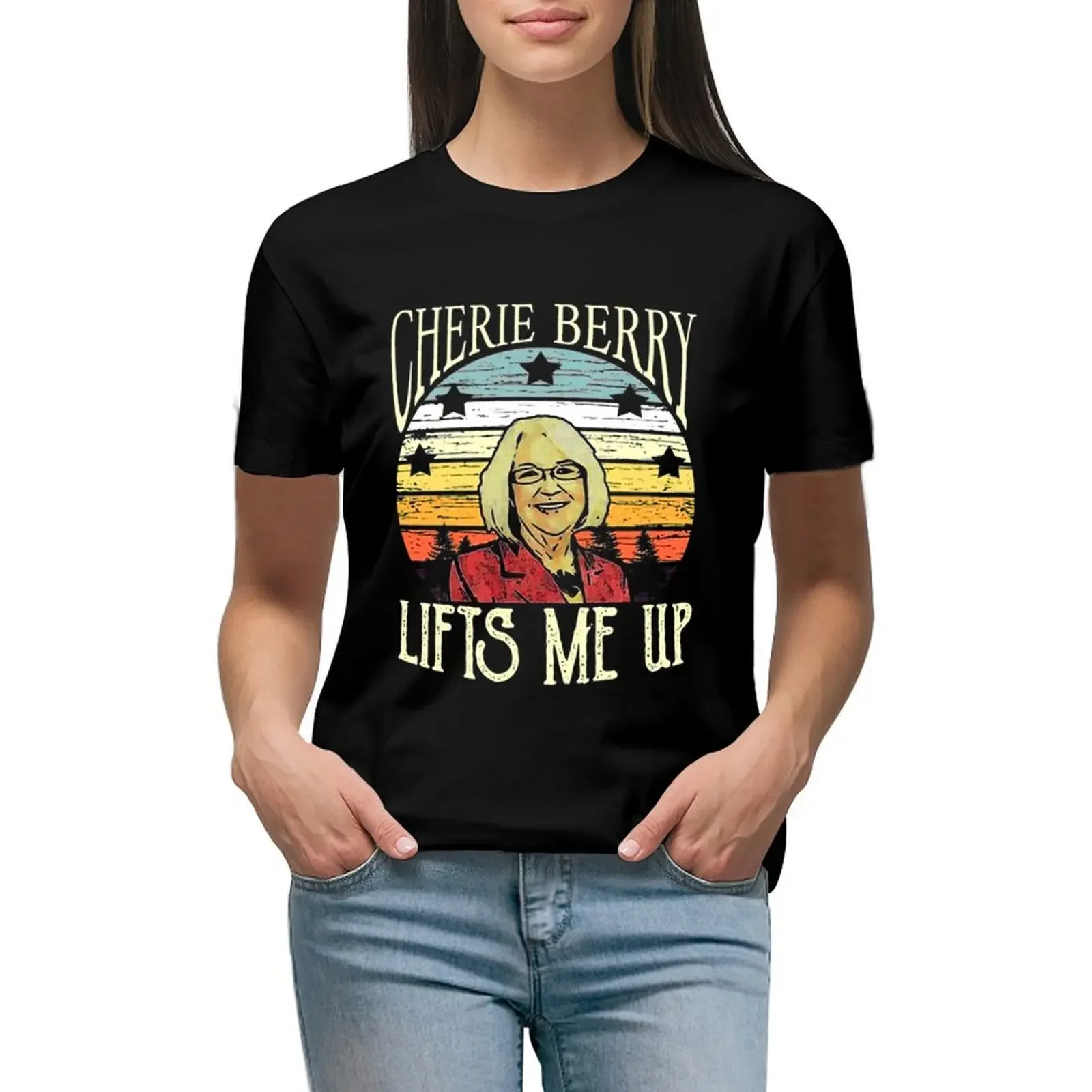 cherie berry lifts me up, Cherie berry T-Shirt animal print shirt for girls tees sports fans t-shirt dress for Women plus size