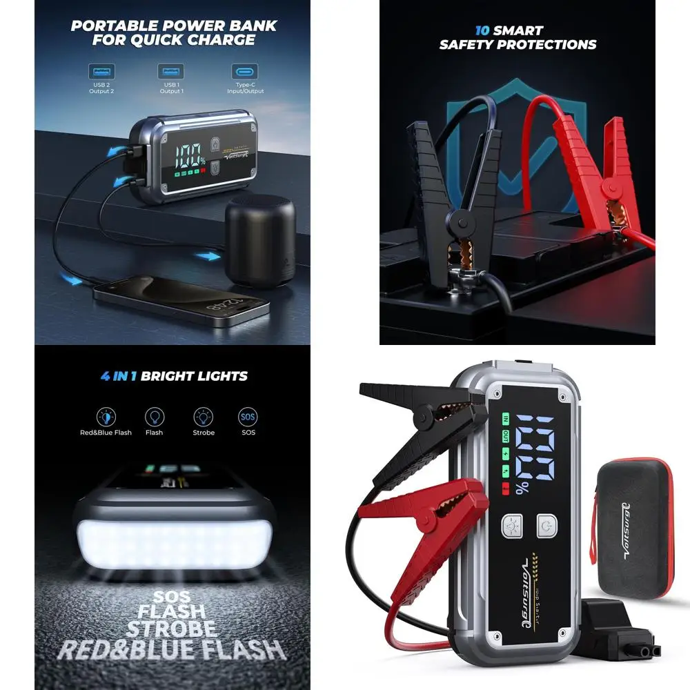 

7000A Jump Starter Pack for Car, 12V Portable Jumper Starter (up to All Gas 8.0L Diesel Engine) with LCD Display, Jump Box Charg