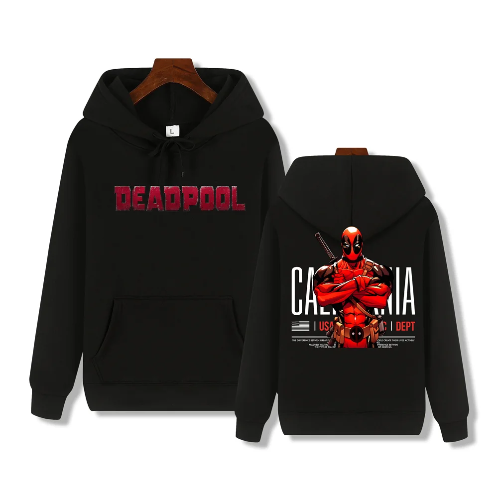 Personalized Marvel Deadpool Print Autumn/Winter Comfortable soft thickened men\'s high quality casual fashion street hoodie