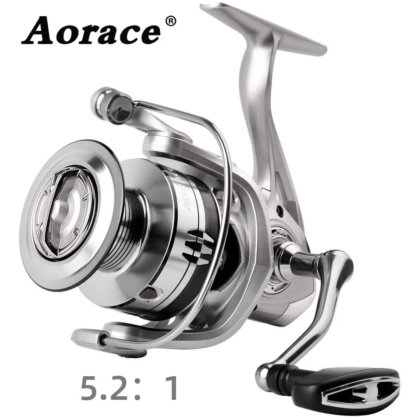 Aorace Spinnrolle 1000~6000 Serie 5.2:1 Übersetzungsverhältnis Spinnrolle Max Bremskraft 10kg Karpfenrolle für Barsch und Hecht