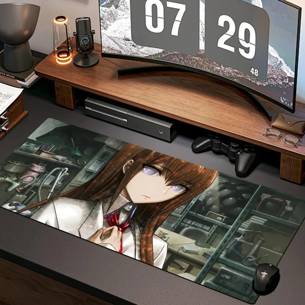 Anime steins gate Mouse Pad New Computer Home Mousepad XXL Desk Mats Natural Rubber Office Anti Slip Gaming Accessories pad