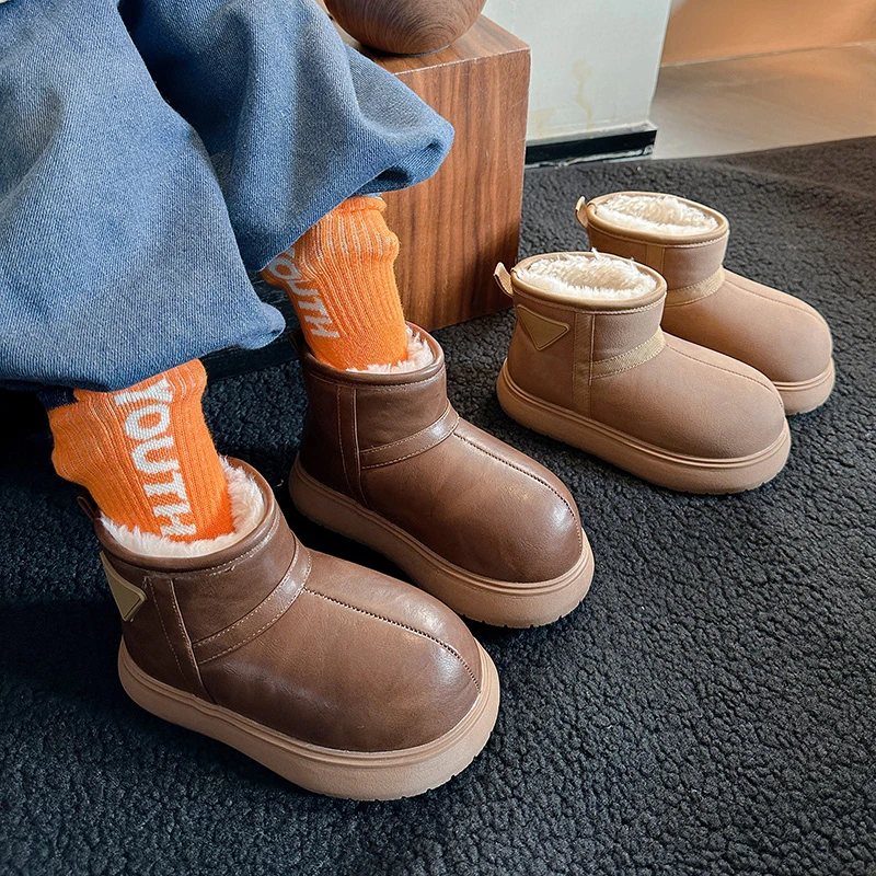 

Детские зимние, Лидер продаж, теплые и удобные удобные удобные зимние ботинки без шнуровки на толстой подошве, детские бархатные повседневные студенческие короткие сапоги