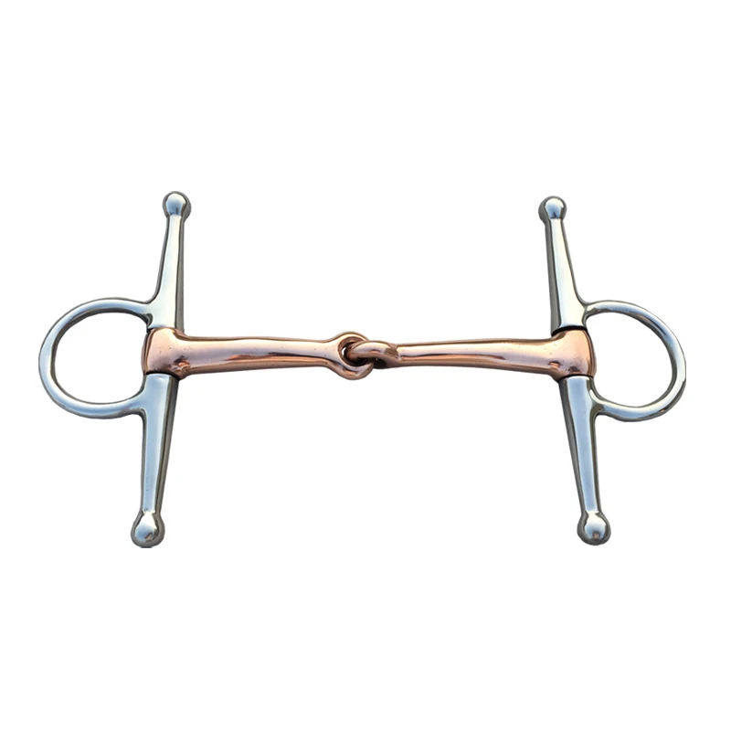 Aço inoxidável Full Cheek Snaffle Bit, Boca De Cobre, Horse Tack, 5 Polegadas