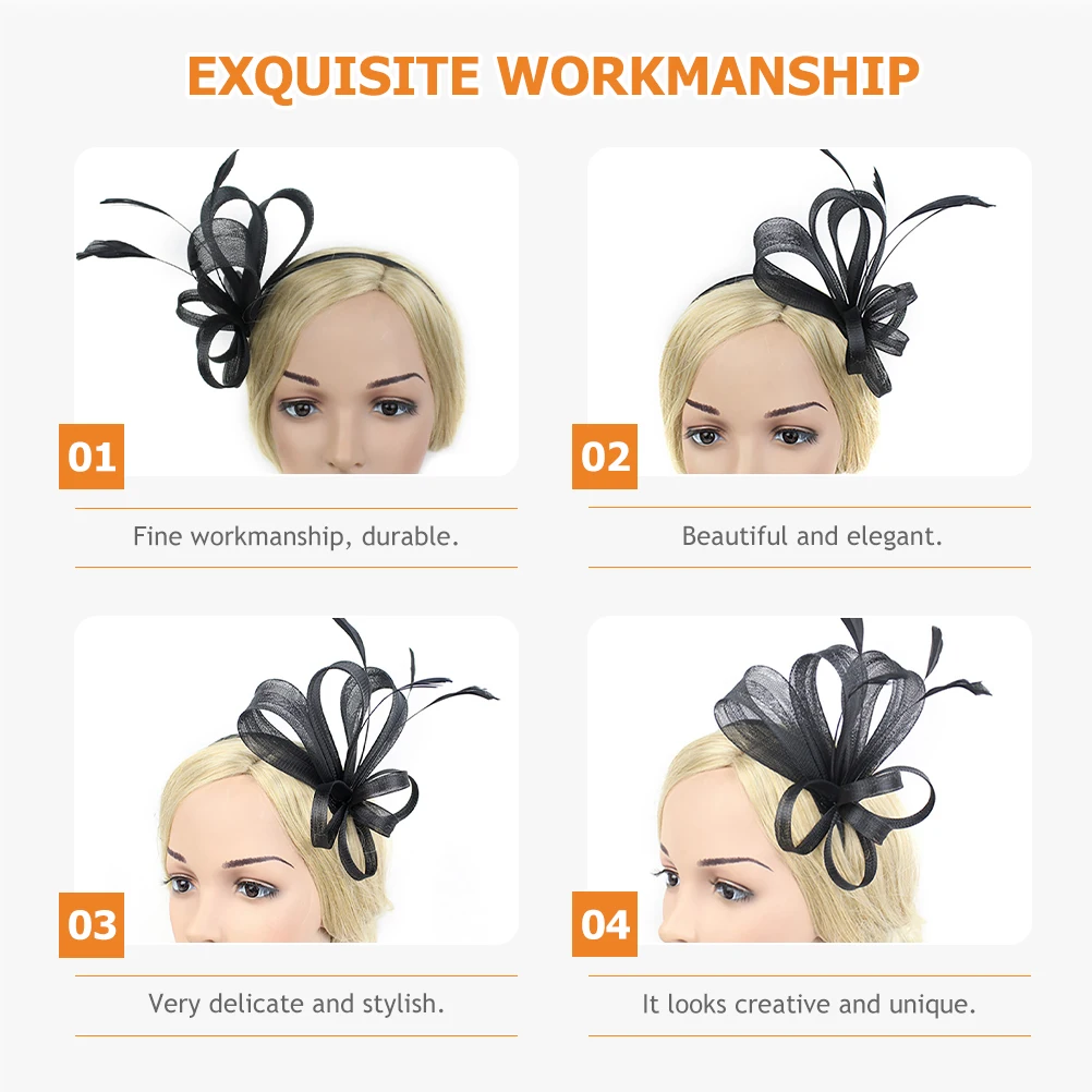 

Head Flower Hat 1Pc Fancy Fascinator Headpiece Polyester Tea Party Bride Hair Accessory Women Elegant Prom Headband