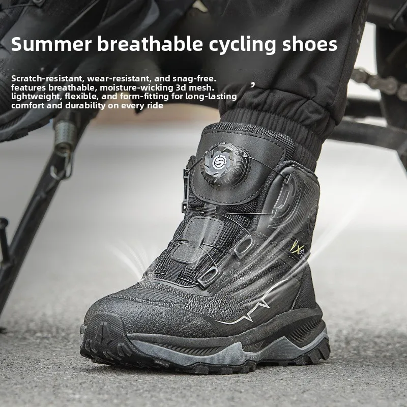 Motorcycle Riding Shoes Summer Breathable Boots for Men Women Moto Touring Rally Travel Daily Commuting Motorcycle Footwear
