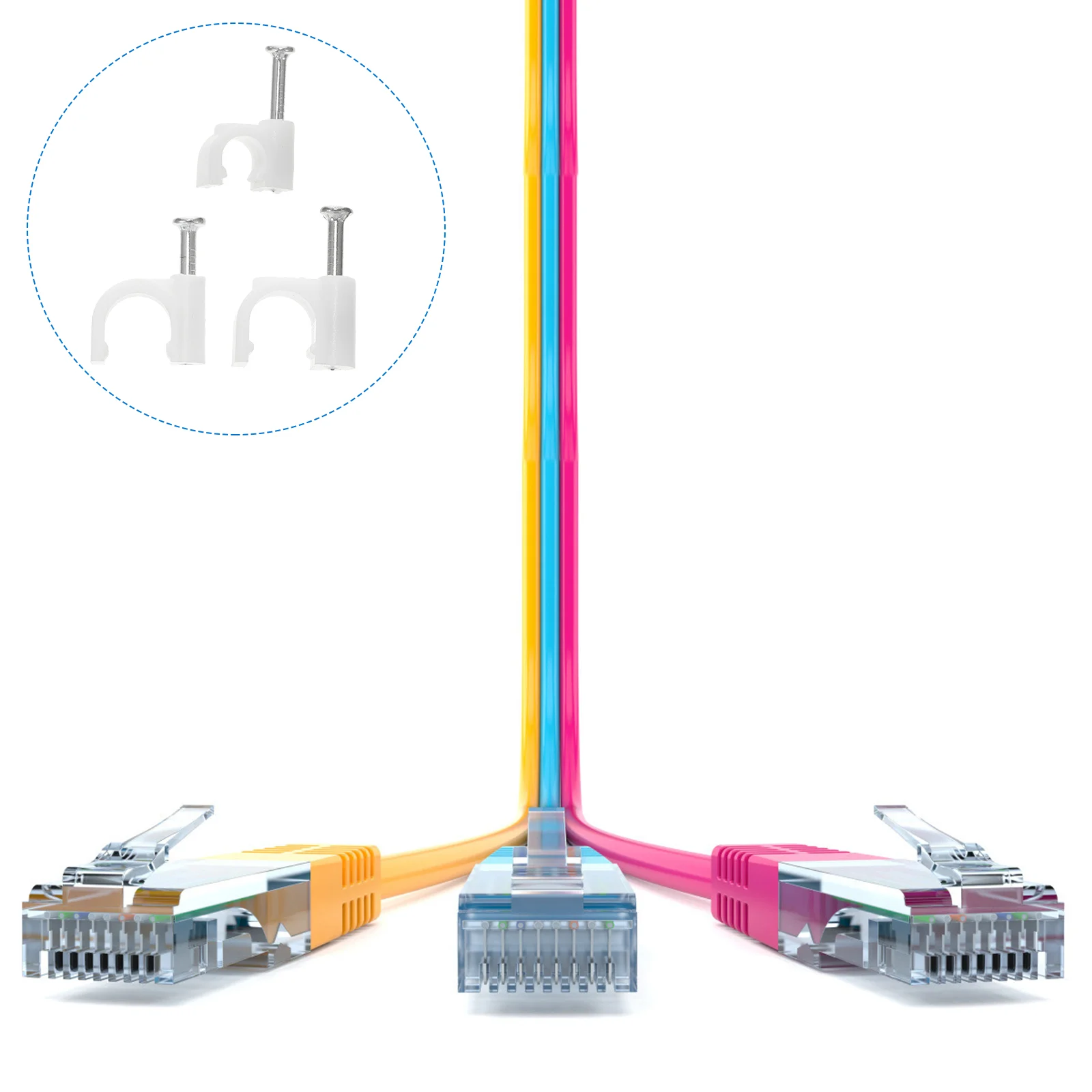 

3 Boxes Staple Multifunctional Cable Clamps Wire Fixing Boxed Clips Pe Material 6mm