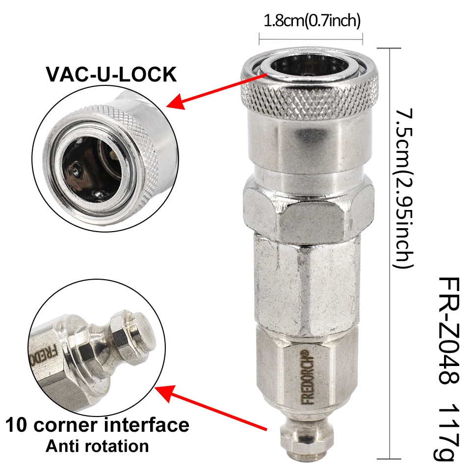 FREDRCH Adapter From Anti-Rotation to Vac-U- Lock/3XLR Connector  FR1/FR2/FRH1 Sex Machine Attachments Premium Machine Acces view 2