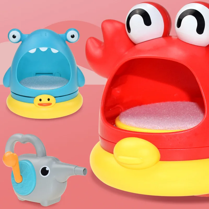 Bubble blowing, shark, crab, bath toy, children's outdoor swimming, crab blowing, foam making machine