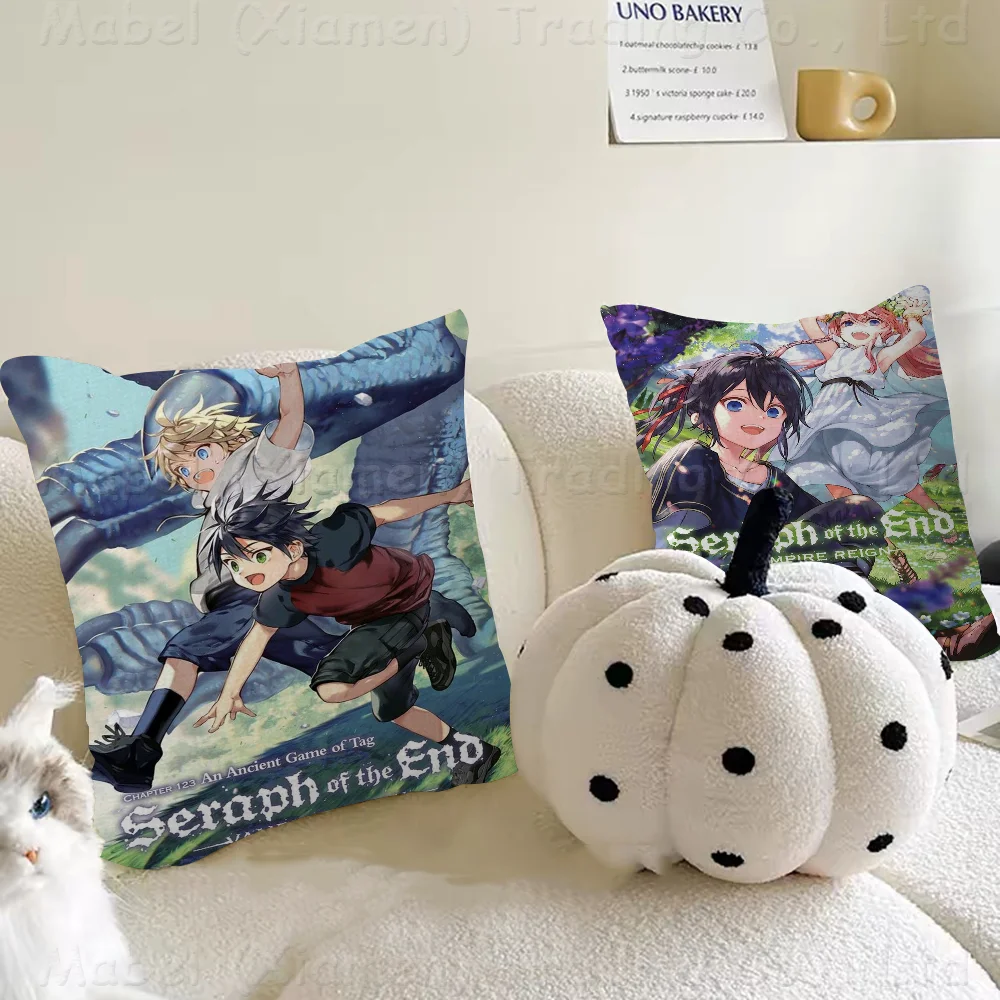 Anime Seraph Of The End Cushion Cover Inches Farmhouse Decor Home Throw Pillow Covers For Couch Decorations