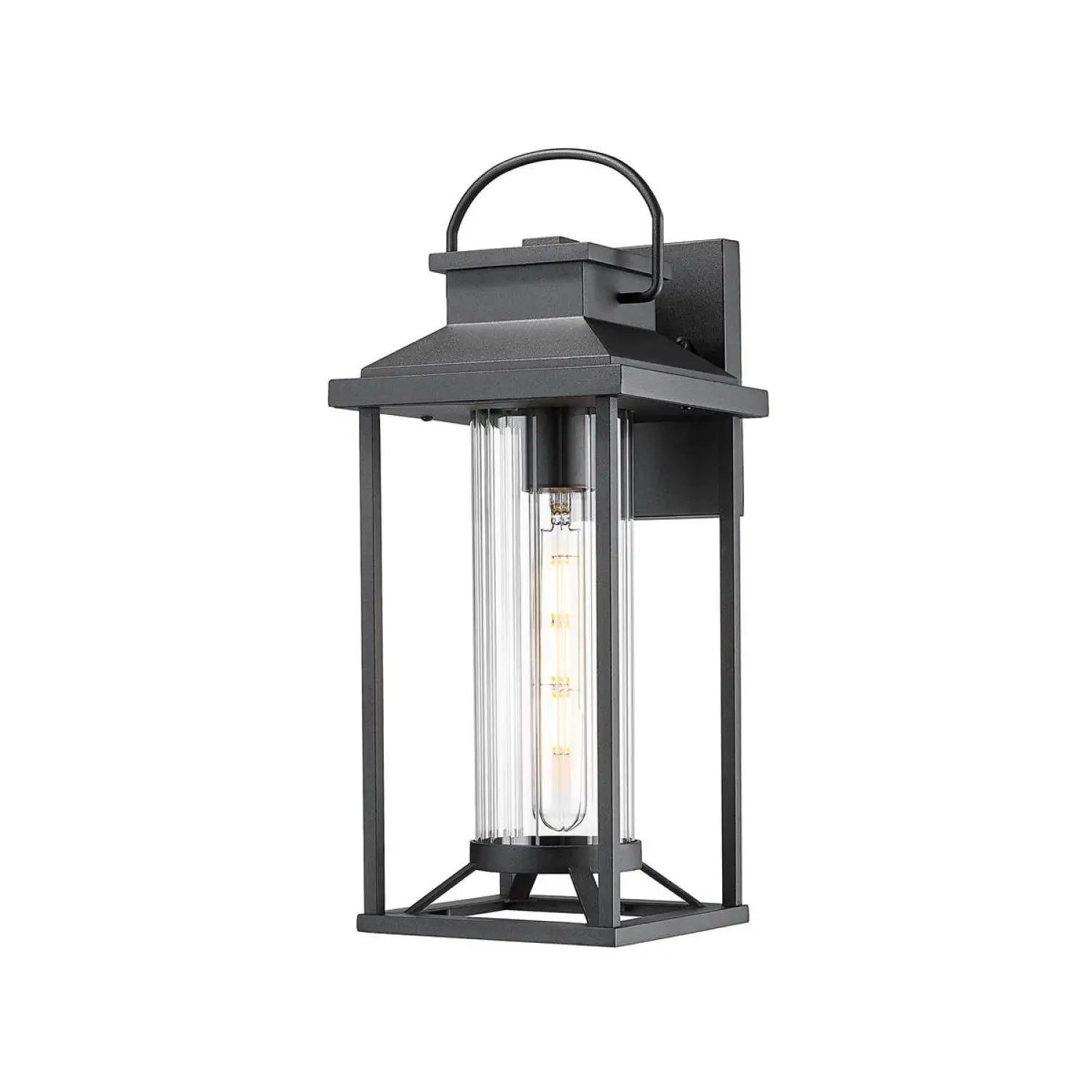 Modern Outdoor Wall Sconce Lanterns, Textured Black Waterproof Porch Lights, Anti-Rust Exterior Lighting Fixtures for House and