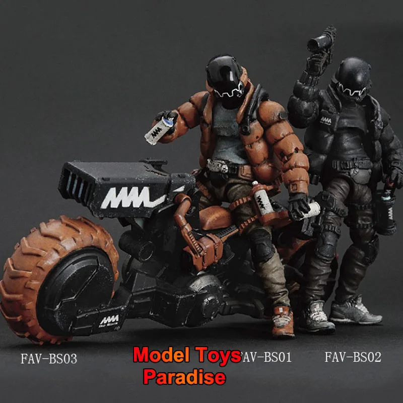 FAV-BS01 BS02 BS03 1/18 Scale Men Soldier Anime Motorcycle Helmet Model Full Set 3.75inch Action Figure Collectible Toys Gifts