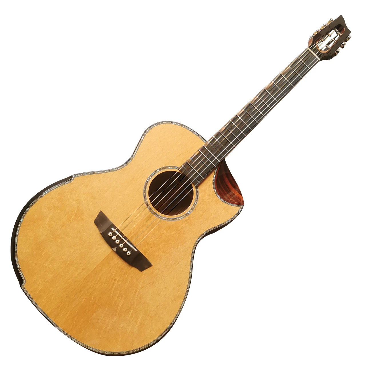 

All solid wood 41 GA mold, black finger, small wiping angle, acoustic acoustic guitar