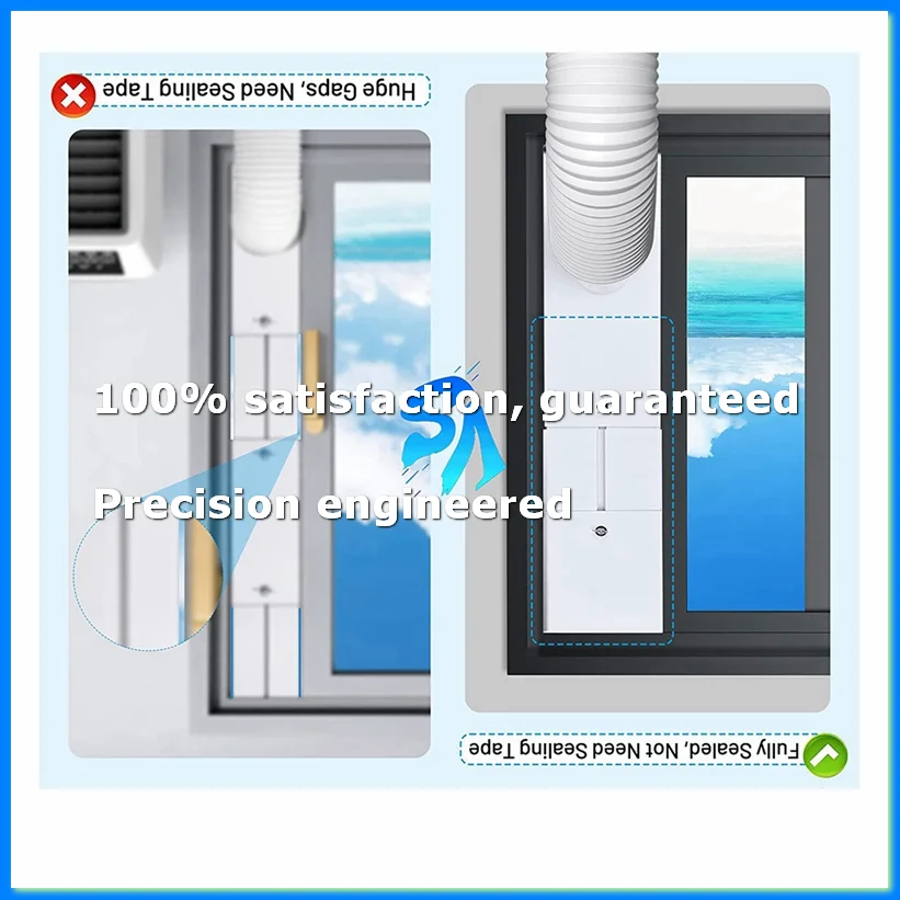 Kit de Ventilación para Aire Acondicionado Portátil con Manguera de Escape de 5.9 Pulgadas, Kit de Sellado para Ventana y Puerta Corredera Ajustable -A23R