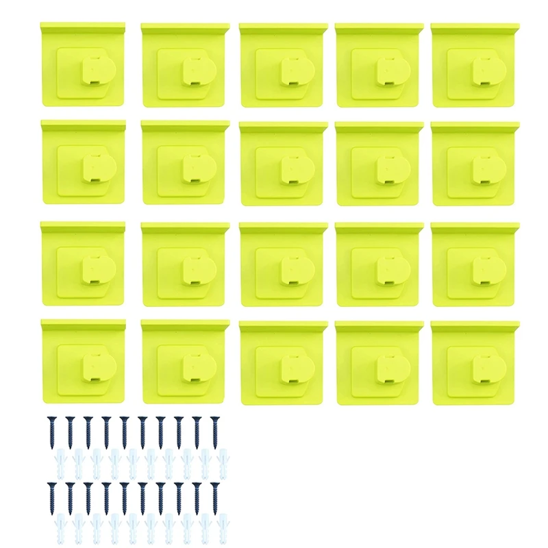 

New-Tool Holder Dock Mount Fit For Ryobi 18V Tool Holder Dock Hanger With 80 Screws, Tools Drill Mount Holder, 20 Packs