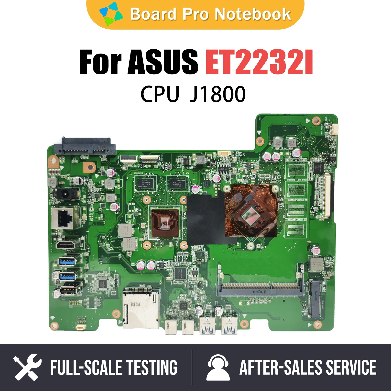 Laptop Mainboard For Asus ET2232IET2232I Notebook Motherboard with J1800 CPU V1G DDR3 Systemboard Fully Tested OK