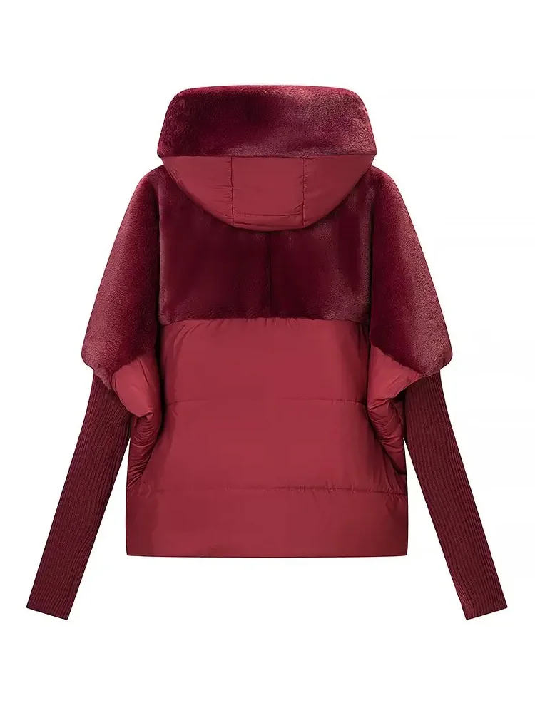 

HH зимнее женское элегантное 3-цветное пальто с капюшоном, женское короткое теплое плюшевое пальто на молнии с длинными рукавами и карманами, хлопковое пальто