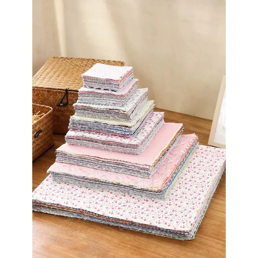 Cotton Craft Fabric Bundle 100pcs Squares Patchwork Lint DIY Sewing Scrapbooking Quilting Dot Pattern Artcraft