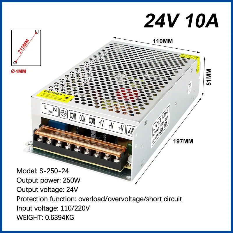 S-250-24 Single Output Switching Power Supply Unit 250W AC DC Converter