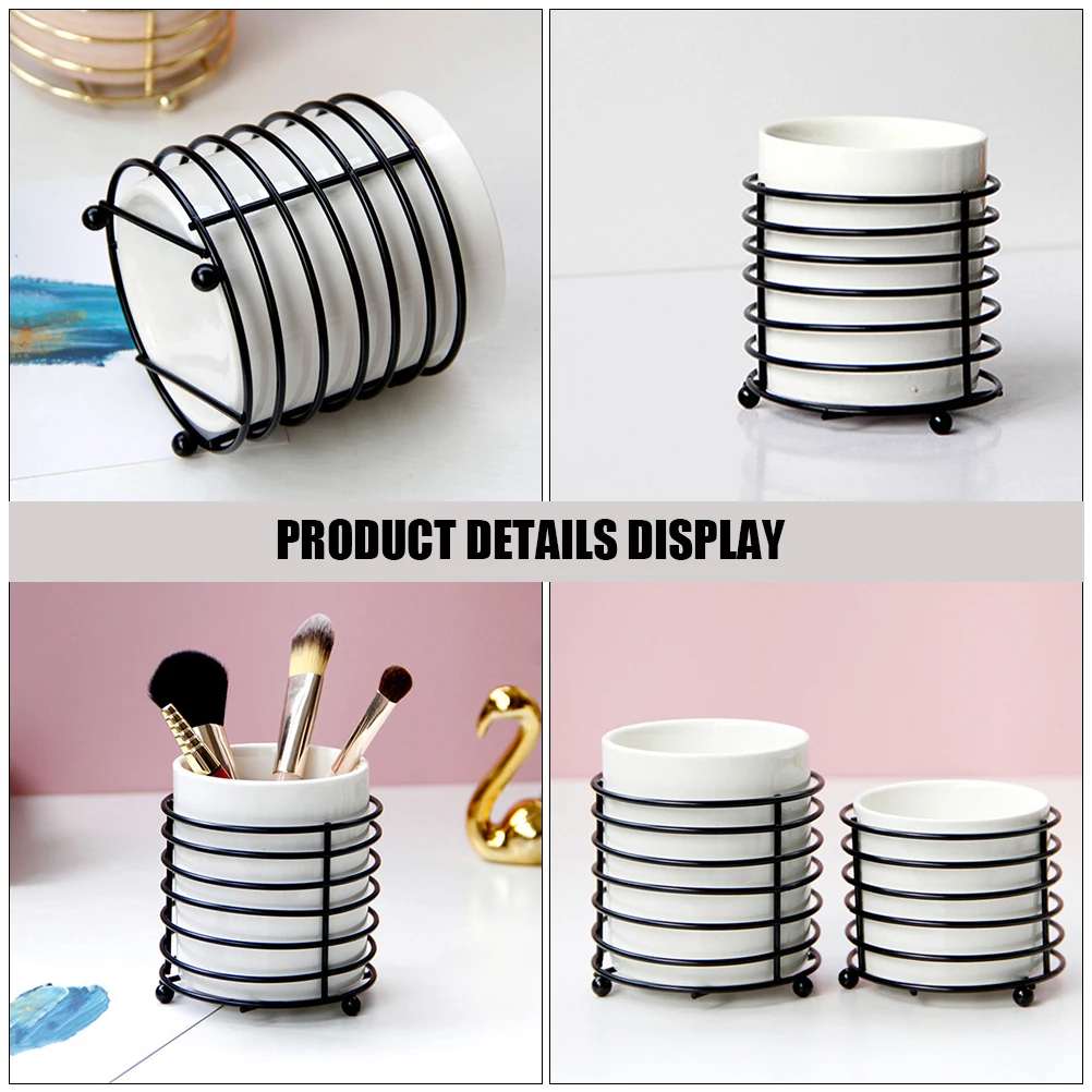 

Pen Holder Jewelry Box Make up Brush Cup Ceramic Pencil Organizer Pot Brushes for Desk Desktop